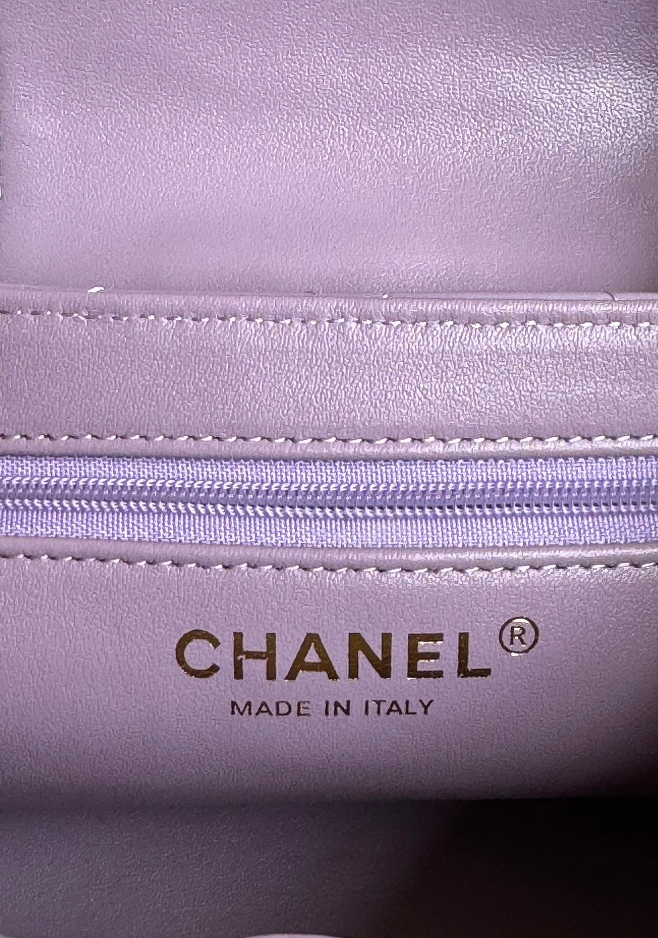 cc 24a nano 19cm kelly shopper bag violet lambskin