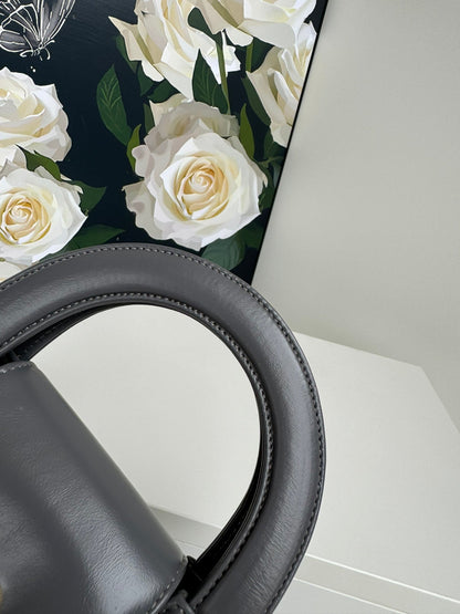 cc 24a nano 19cm kelly shopper bag smoke gray lambskin