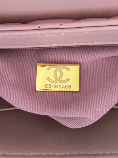 cc 24a nano 19cm kelly shopper bag pastel pink lambskin