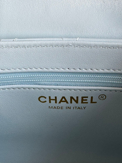 cc 24a nano 19cm kelly shopper bag cloud blue lambskin