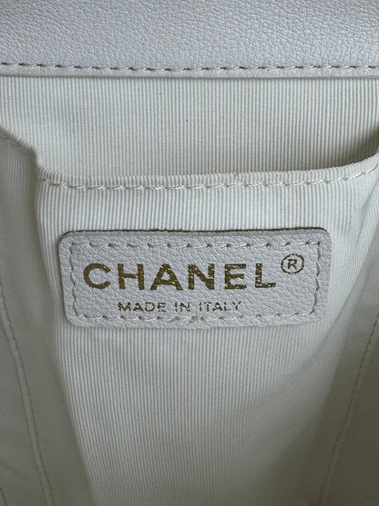 duma backpack 22cm white lambskin light gold hardware