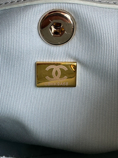 duma backpack 18cm turquoise blue lambskin light gold hardware