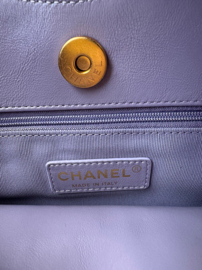 CC 23C Small Hobo Bag 21.5 Violet Lambskin Gold Hardware