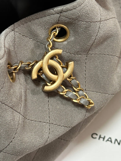 CC 25C Hobo Bags 30cm Warm Grey Suede 243557