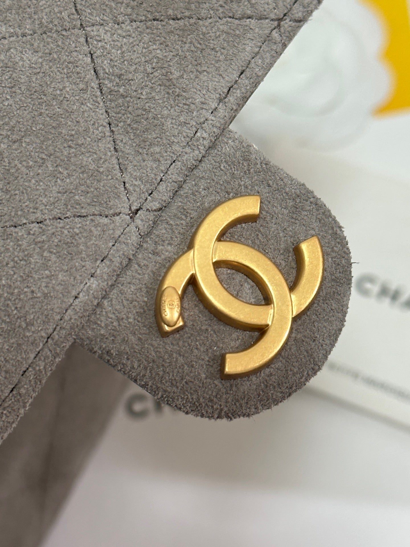 CC 25C Hobo Bags 30cm Warm Grey Suede 243557