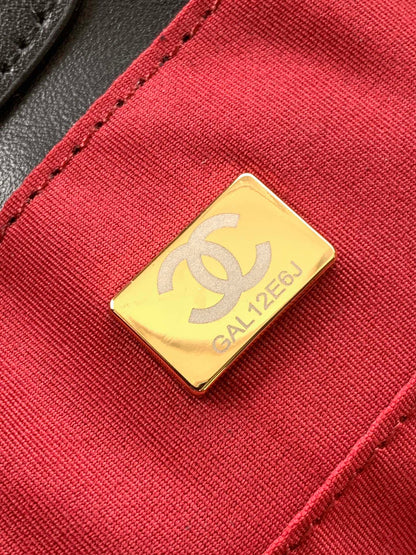 CC MEDIUM DEAUVILLE TOTE BAG 33CM BLACK CALFSKIN GHW