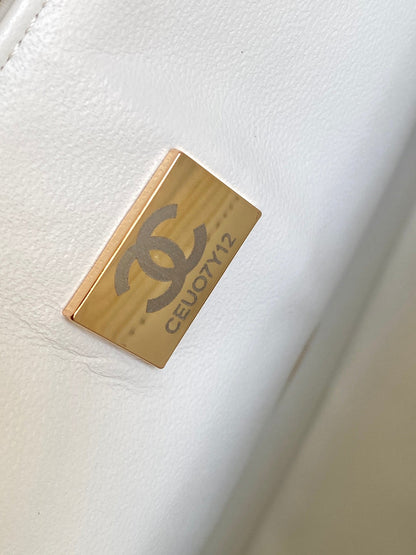 CC 24a Flap Bag 20cm Multicolor Sequin Satin Gold Hardware