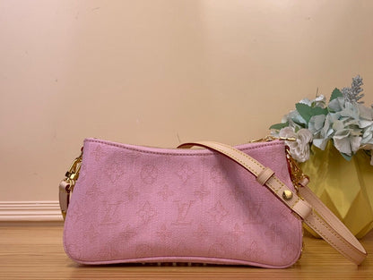 LV Liv Pochette Hr Pink Pastel Monogram Denim 205437