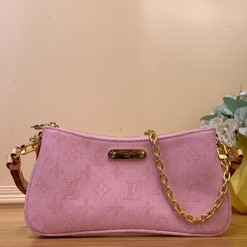 LV Liv Pochette Hr Pink Pastel Monogram Denim 205437