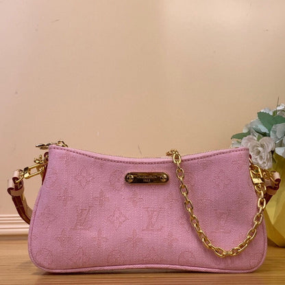 LV Liv Pochette Hr Pink Pastel Monogram Denim 205437