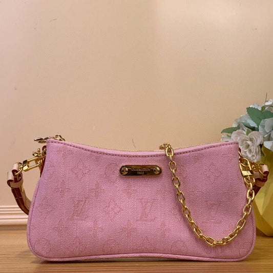 LV Liv Pochette Hr Pink Pastel Monogram Denim 205437
