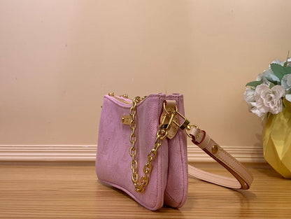 LV Liv Pochette Hr Pink Pastel Monogram Denim 205437