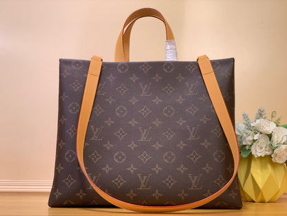 LV Shopper Tote MM 40cm Brown Monogram Calfskin 205583