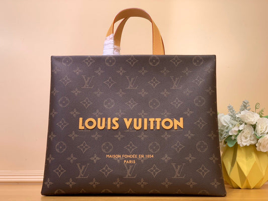 LV Shopper Tote MM 40cm Brown Monogram Calfskin 205583