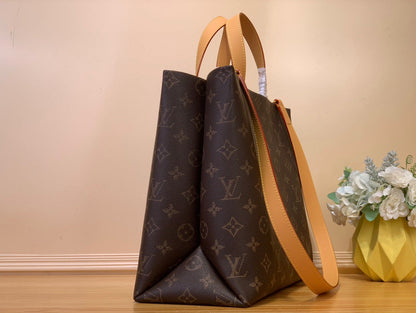 LV Shopper Tote MM 40cm Brown Monogram Calfskin 205583