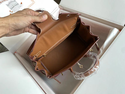 BIRKIN 25 BAG IN CHOCOLATE BROWN CALFSKIN WITH COLORFUL STICKER (MADE - TO - ODER)