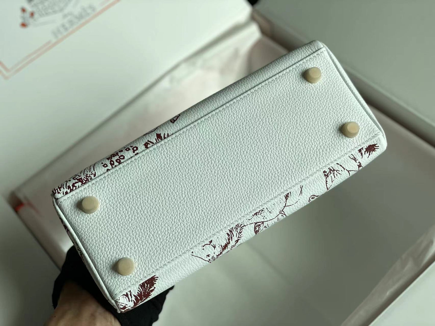 BIRKIN 25 BAG IN WHITE CALFSKIN WITH COLORFUL STICKER 228763 (MADE - TO - ODER)