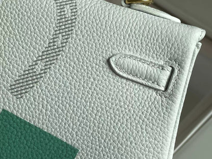 BIRKIN 25 BAG IN WHITE CALFSKIN WITH COLORFUL STICKER (MADE - TO - ODER)