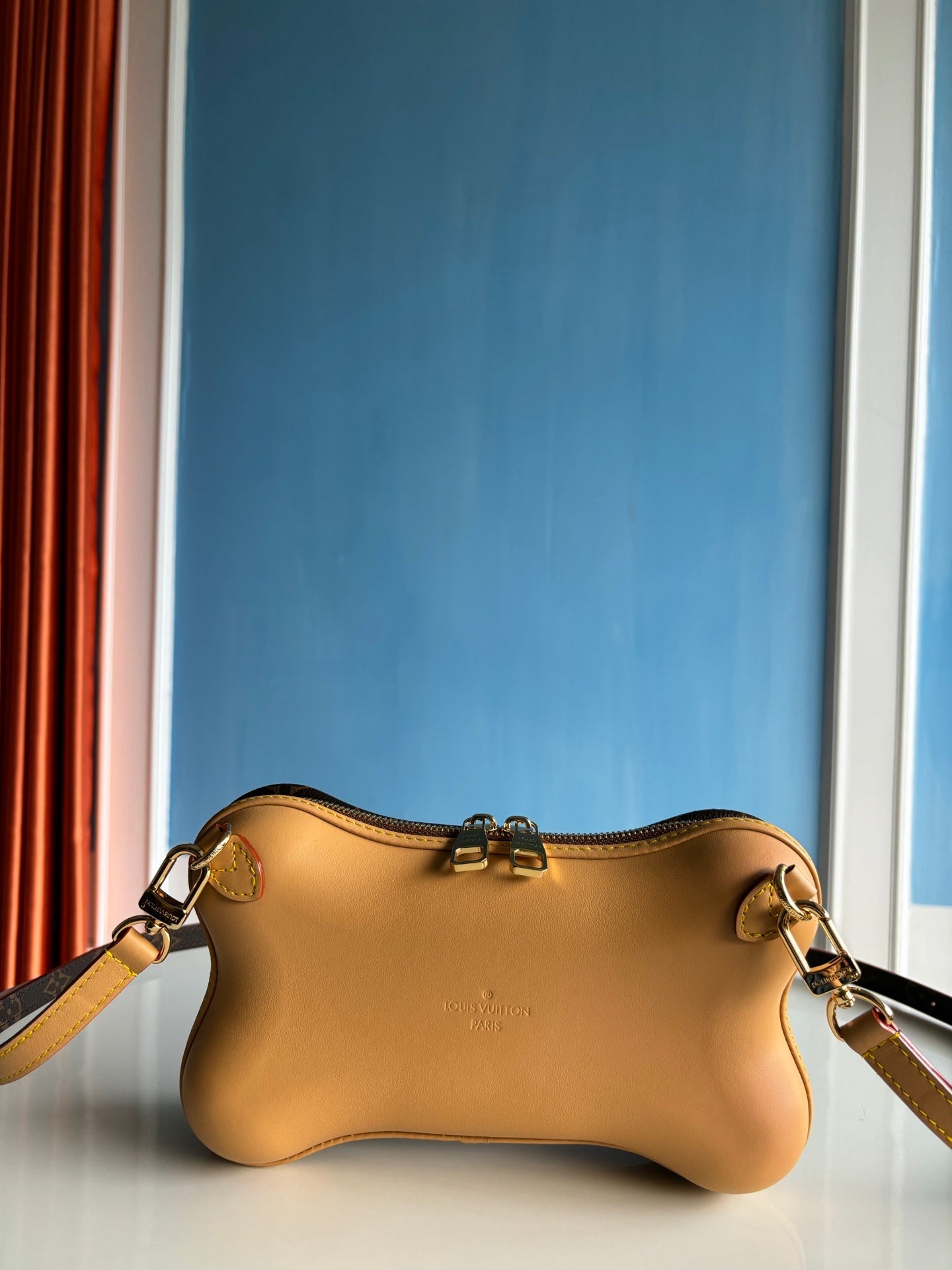 LV SS25 Bone Wearable Wallet 24cm Monogram coated canvas