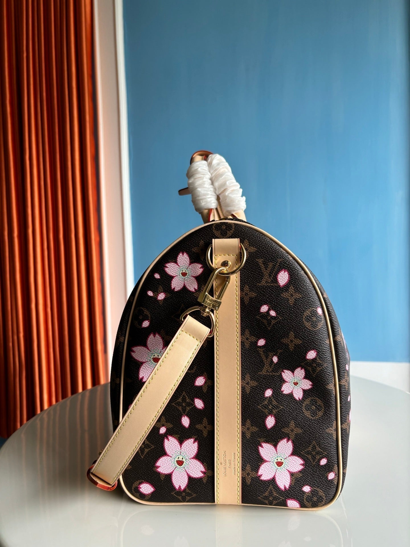 LV x TM Keepall Bandouli¨¨re 45cm Sakura Brown Monogram canvas