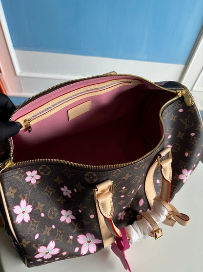 LV x TM Keepall Bandouli¨¨re 45cm Sakura Brown Monogram canvas