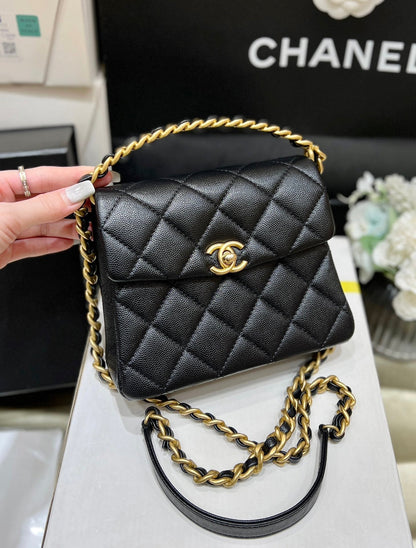 24s 31 ruecambon 15cm black caviar leather