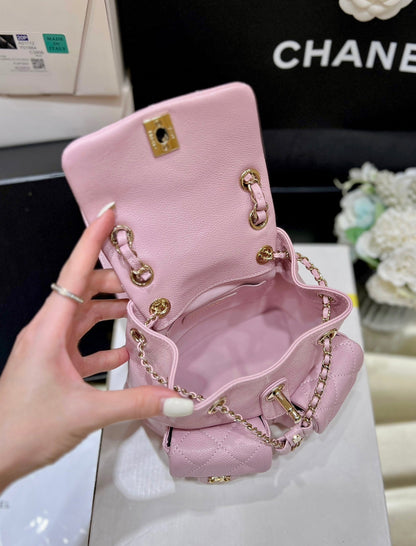 24a duma backpack pink caviar leather light gold hardware