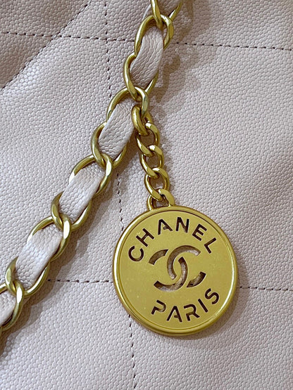 CC 24K Hobo 22 Bag Light Pink Grained Calfskin