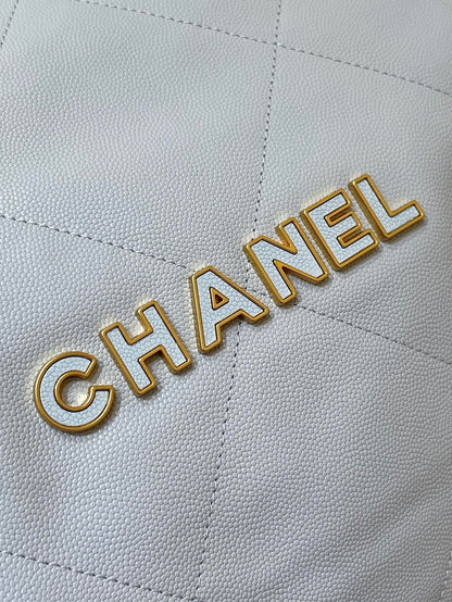 CC 24K Hobo 22 Bag Cloud Blue Grained Calfskin