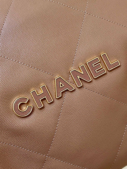 CC 24K Hobo 22 Bag Brown Grained Calfskin