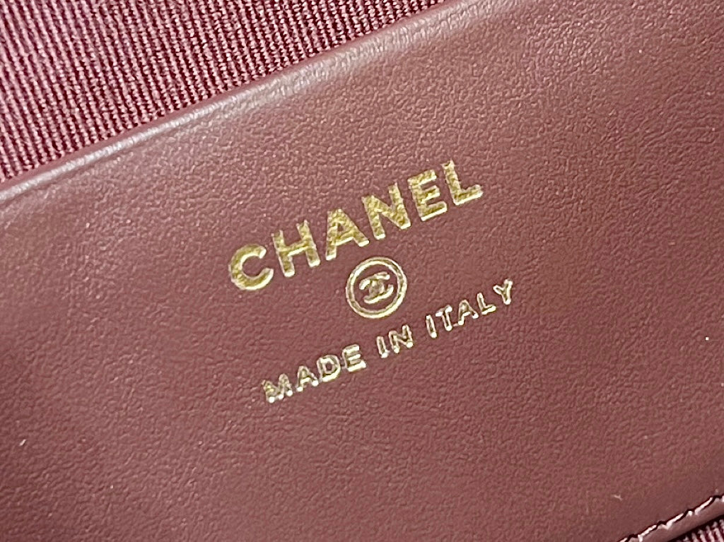 25C Small Tote 17cm Black Grained Calfskin