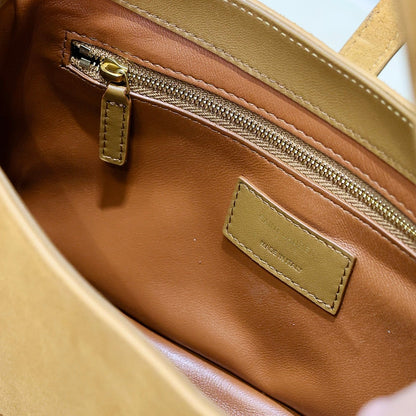 LE 5 À 7 BAG  25 IN BRONZE BROWN SUEDE COPPER LOGO