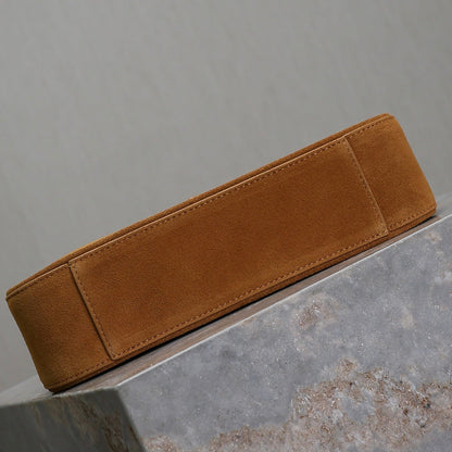 LE 5 À 7 BAG  25 IN BRONZE BROWN SUEDE COPPER LOGO