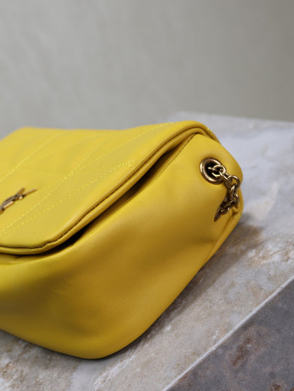 JAMIE 4.3 MINI BAG 20 IN MUSTARD YELLOW LAMBSKIN COPPER HARDWARE