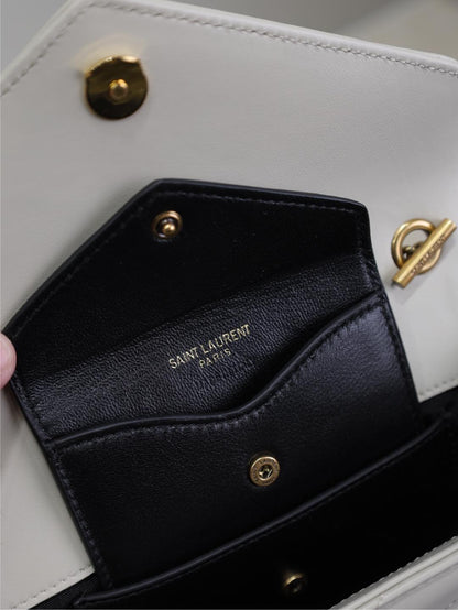 LOULOU MINI 20 IN WHITE SHEEPSKIN GOLD HARDWARE