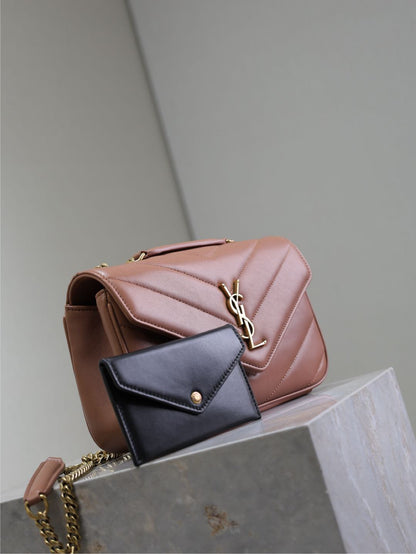LOULOU SMALL 24 IN SALMON PINK SHEEPSKIN GOLD HARDWARE