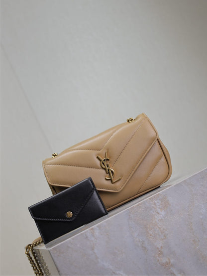 LOULOU MINI 20 IN MILK TEA SHEEPSKIN GOLD HARDWARE
