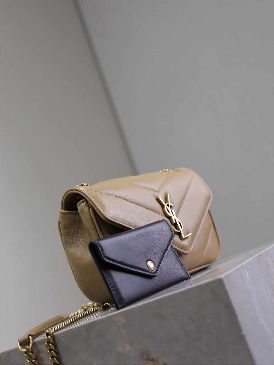 LOULOU MINI 20 IN MILK TEA SHEEPSKIN GOLD HARDWARE