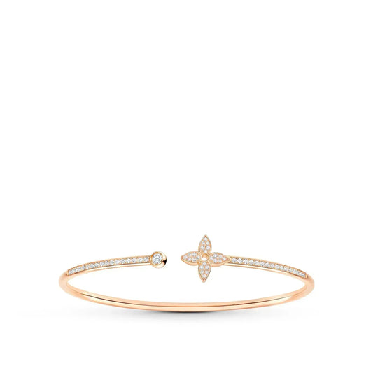 DIANA IDYLLE PINK GOLD OPEN BRACELET DIAMOND PAVED