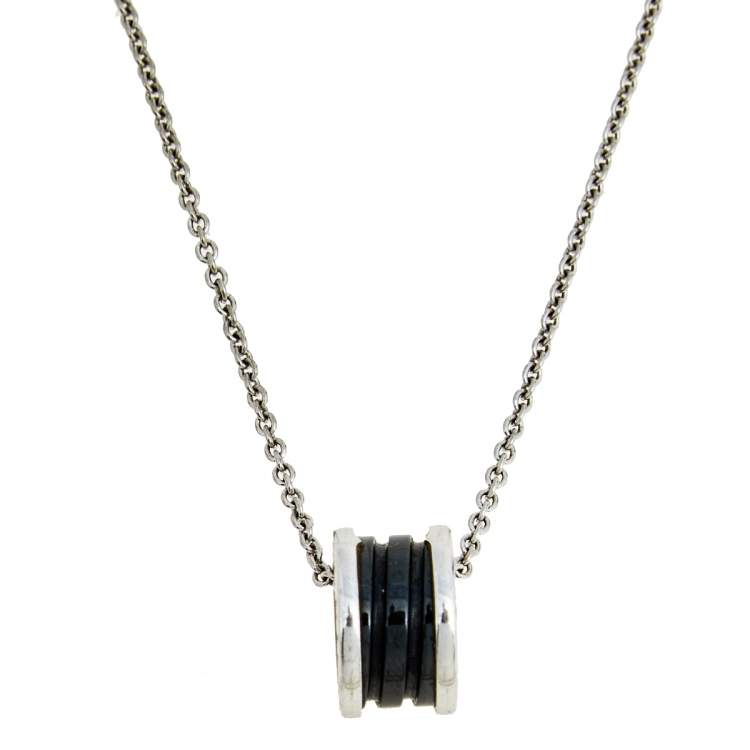 DIANA ZERO 1 BLACK CERAMIC SILVER NECKLACE