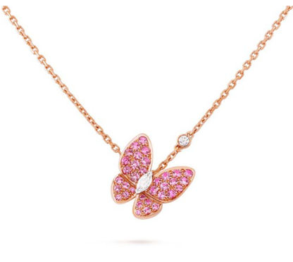 DIANA BUTTERFLY RED DIAMOND ROSE GOLD NECKLACE