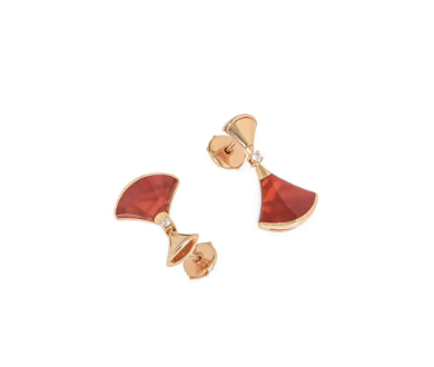 DIANA DREAM Carnelian PINK GOLD EARRINGS