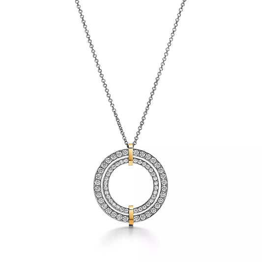 EDGE DIAMOND GOLD SILVER NECKLACE