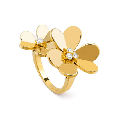 DIANA CLOVER COMOS GOLD DIAMOND RING