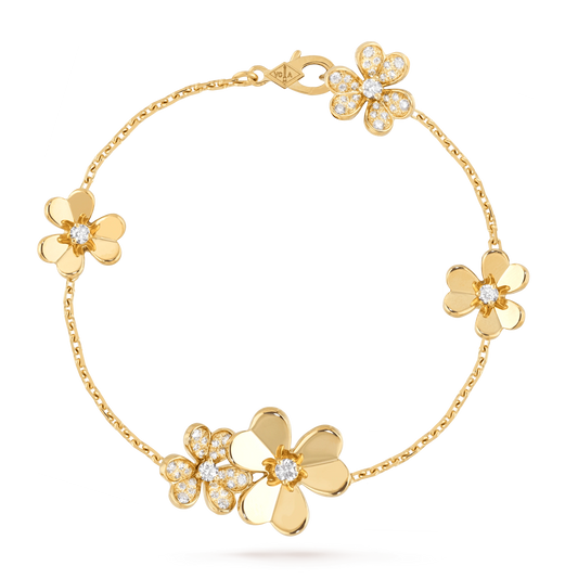 DIANA FRIVOLE GOLD 5 FLOWERS BRACELET