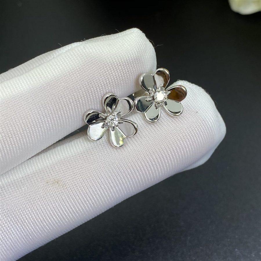 DIANA FRIVOLE MINI SILVER FLOWER EARRINGS