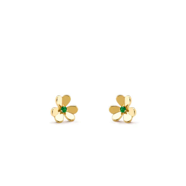 DIANA FRIVOLE  FLOWER MALACHITE EARRINGS