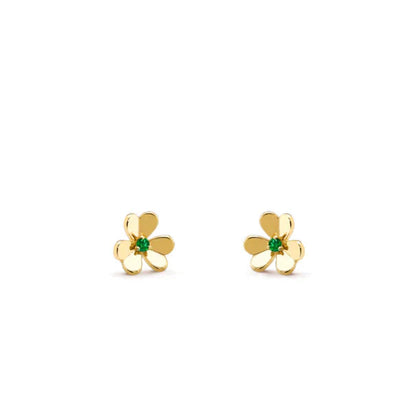 DIANA FRIVOLE  FLOWER MALACHITE EARRINGS