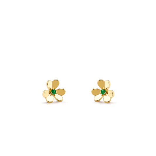 DIANA FRIVOLE  FLOWER MALACHITE EARRINGS