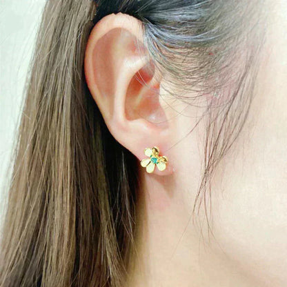 DIANA FRIVOLE  FLOWER MALACHITE EARRINGS